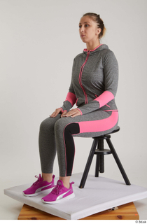  Mia Brown  1 dressed grey hoodie grey leggings pink sneakers sitting sports whole body 0008.jpg